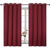 YSTELLAA Tende 100% Oscuranti Per Interni 2 Pezzi, 140×145cm, Effetto Lino, Tende Termiche, Con Anelli, Tenda Termica Isolante Freddo E Caldo, Fonoassorbenti, Moderne, Rosso