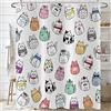 Hnmdmyi Tenda da doccia Gatto 180x200, Divertente Animale Cartoon Gattino Colorato Bellissimi Animali Bambini Ragazzi Ragazze Tenda da bagno Impermeabile Poliestere Tessuto Lavabile Tenda da bagno