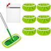 URAQT 6 Pezzi Panni Riutilizzabili per Swiffer Sweeper Mop, Cuscinetti in microfibra, Panni Cuscinetti per Mocio in Microfibra di Ricambio,Straccio Lavapavimenti per Pavimenti Asciutti/Bagnati, verde