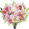 Luabue Fiori Artificiali Realistici Peonie rosa Garofani Gigli Champagne