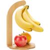 PH PandaHall Supporto per Banane con Gancio Supporto per Banane per Conservare La Frutta, Supporto per Albero di Banane in Legno di Bambù per Cucina Domestica 18x18x29cm