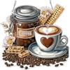 MOTGOM 5D Diamond Painting Pendente Ciondolo Kit Caffè, Pittura Diamante per Acchiappaluce, Diamond Painting Artigianale Per la Decorazione della Parete di Casa