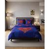 Aymax Superman Copripiumino Matrimoniale 240x220 + 2 Federe 65x65 Misto Cotone | Piumino matrimoniale reversibile | Misto cotone asciugatura rapida | Licenza DC Comics | Regalo adulti | Idea regalo
