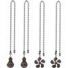 Fukaisu 4pz Prolunghe Catena Trazione per Ventilatore Soffitto, 35,3cm Estensione Catena Trazione Durevole con Lampadina e Ventilatore Pendenti Accessori Decorativi per Soggiorno (Nero Antico)