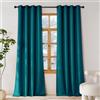 PONY DANCE Tende Oscuranti con Anelli per Salotto 2 Pezzi L140 x A240 cm | Blu Pavone, Termiche Isolanti Caldo e Freddo, per Camera da Letto, Anti-UV, OEKO-TEX, Blackout, Privacy, Decorazione