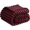 RUIKASI Coperta Plaid Pile Singolo - Coperta Calda Invernale per Divano e Letto Singola 150x200 cm Pile di Flanella Morbida, Fleece Blanket for Sofa and Couch, Bordeaux