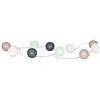 levandeo - 10 luci a LED a forma di palline, in cotone, colore verde, verde menta, marrone e bianco, ghirlanda di lampadine