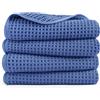 Polyte Asciugamano Mani Microfibra Nido d'Ape Rapido 430 GSM 40,6x76,2 cm | Confezione da 4, oversize, senza pelucchi, asciugatura rapida, anello per appendere