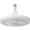 Belnotelt Lampadina a vite E27 con telecomando, ventilatore da soffitto a LED per camera da letto, lampada integrata 3 in 1 e circolazione d'aria silenziosa, materiale ABS (bianco)