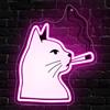YuoGdhSIa Lampada Gatto Insegna Neon Room Decor,Gatti Neon LED Decorazione Muro per Bar Party Garage Man Cave Gaming Room Sala Giochi,Fumo Luci LED Regalo Colorati per Amanti dei Gatti USB Powered（13.8*13.4）