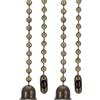 PATIKIL 1M 3.3ft Catena Tiro Ventilatore Soffitto, 2pz Pendenti Perline Estensore Corda Ventilatore Lampada Tavolo Lampadario Interruttore Tiro, Bronzo