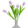 SHIHERESH 3D Ceramic Flowers Set, 5-Stem Set of Handcrafted Decorative Tulips | Fade-Resistant Preserved Flowers No Pollen Problems Home Decor Gift for Living Room, Bedroom, Office Decor，Home Decor