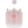 Dalber Lampada a sospensione per bambini Little Queen, Corona Principessa, cuori colore rosa, codice 61102M, attacco E27, ideale per la cameretta delle bambine.