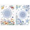 Joeyan 2 pezzi Adesivi per Mobili a Fiori, Mandala BohoTrasferibili a Decalcomania, DIY Transfer Decorativi per Cucina Ufficio Lavabile,Artigianato Stickers per Legno Ceramica Vetro e Plastica,40x28cm
