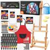 Shuttle Art 66 Pack Set Colori Acrilici per Dipingere, Kit Pittura Acrilica con 30 Colori, Cavalletto Pittura Legno, Tela, Pennelli, Tavolozza, Blocco da Disegno per Adulti Artisti Principianti