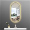 GQJNHUI Specchio Da Bagno Ovale A LED, 40x60cm|40x70cm|40x80cm|50x80cm|50x100cm Specchio Illuminato Con Cornice In Alluminio, Specchio Da Parete, Specchio Cosmetico Con Dimmerabile In 3 Colori ( Color : Gold