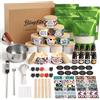 Blingfun Kit completo per la creazione di candele, fai da te in cera di soia per adulti principianti, con cera di soia, barattoli per candele, vaso, oli essenziali, termometro, stoppini e adesivi (0,9