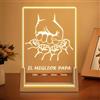 HOBULL Regalo Papa - Lampada Festa del Papa Idee Regalo Personalizzato, Luce Notturna Personalizzata Regalo Per Papà con Nome, Papà Pugno di Squadra Acrilico Targa Regali Papa Compleanno