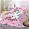 Hoimlm Coperta morbida a forma di unicorno, in morbida flanella, per bambini, in microfibra, con unicorno, idea regalo (style 1, 130 x 150 cm)
