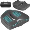 Feagar Cuscino Sedia Ufficio in Memory Foam, Cuscino Ortopedico | Per sciatica, di colore grigio. Ideale per auto, guidatore, sedia a rotelle e massimo comfort di seduta quotidiana.