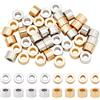 Beebeecraft 50 pz 2 Colori Perline Distanziatrici A Colonna 18K Oro e Platino Placcato Ottone Tubolare Perline Rondelle Barile per La Creazione di Gioielli Fai da Te Artigianato Bracciale Collana