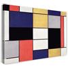 Printed Paintings Stampa su Tela (100x70cm): Piet Mondrian - Composizione A