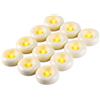 YAOBLUESEA 12 candele LED galleggianti impermeabili senza fiamma tremolanti, si illuminano a contatto con l'acqua, per piscina, matrimonio, vaso, decorazione della casa (5,8 cm*2,5 cm)