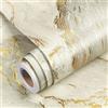 Yenhome Pellicola Adesiva per Mobili Effetto Marmo Beige 40x300cm Carta Adesiva per Mobili Cucina Tavolo Opaco Beige e Oro PVC Carta da Parati Moderna Plastica Vinile Impermeabile per Cucina Armadio
