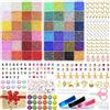 Dahudtin 17311pcs 56 Colori 3mm Perline per Braccialetti e Collane, Bigiotteria Fai Da Te, per Bambini Con Lettere Cordino Elastico Accessori