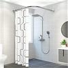 Generic Bastone per tenda da doccia curvo, regolabile, senza fori, in acciaio inox 304, asta per vasca da bagno ad angolo, design estensibile a forma di L (80-100 cm x 80-100 cm)