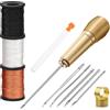 LEOINAER Kit Ago da Cucito in Pelle + Filo Cerato per Cuoio + Multicolore + Set Strumenti Cucito Completo + Portatile + Facile da Usare + Include Ago Grande Occhio e Ditale