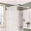 APHTOCF Asta Tenda Doccia Curva, Bastone Tenda Doccia Angolare A Pressione A Forma Di L In Acciaio Inox, Foratura O Senza Foratura,regolabile Estensibile, Bianco, Per Ba(Size:A 70-95m x 70-95cm,Color:Bianco)