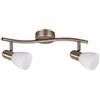 Rabalux Soma 6591 Faretto, colore: marrone anticato, Vetro Metallo, bronzo, 2 punti luce, E14