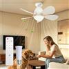 Maxled, Light is Led! E27 Ventilatore Soffitto Illuminazione LED Ventilatore Soffitto Bianco Illuminazione 15W 850LM 3 Velocità Dimmerabile 10%-100% 3CCT 6500K/4500K/3500K Timer Telecomando