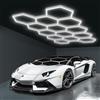 Mimiear Lampada da garage a LED a nido d'ape 14-esagonale, 456 W, 6500 K, lampada da soffitto a LED deformabile fai da te, esagonale, per officina, magazzino, seminterrato, palestra