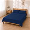 Homebliss Completo Letto Microfibra 180x200+30 / 260x280 + 50x80 2PCS, Blu Scuro | Microfibra spazzolata 90 g/m², morbida e traspirante; lenzuolo sotto con angoli da 30 cm che resta teso tutta la notte