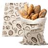 weiclianhp Sacchetti Pane in Lino 2 Pezzi, 30 × 38 cm, Sacchetto Pane Riutilizzabili | Sacchetto per Pane con Coulisse, Brotbeutel, Conservazione Freschezza, Brotbeutel per Prodotti da Forno, Frutta e Verdura