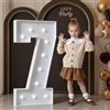 Mixifox 120cm Bianco Numeri Luminosi Giganti, Numero 7