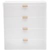 SFTYEI Contenitore in plastica a 4 ripiani, 26 x 20 x 29 cm, impilabili, con cassetti, pieghevoli, stabili, organizer con ripiano, bianco, per casa e ufficio