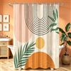 Lerores Tenda da doccia 160 x 160 cm, stile bohémien, con orlo appesantito, anti-muffa, impermeabile, lavabile, in poliestere, con 12 occhielli e anelli per tenda da doccia, per bagno, vasca da bagno
