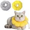BOUDOI Set di 2 Collari Elisabettiani Gatto, Collare Gatto Giallo e Grigio, Regolabile e Morbido, Diametro 22cm (Adatto a Collo 14-22cm), Collare Elisabettiano Cane per Convalescenza
