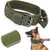 AKOFIC Collare Tattico Cane Regolabile con Maniglia di Comando, Collare per Cani Militare in Nylon con Fibbia in Metallo, Imbottito Riflettente Collare per Cani di Taglia Media e Grande Addestramento