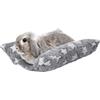 MEWTOGO Letto per coniglio, 30 x 35 cm, morbido letto concavo addensato, cuscino in peluche con cuscini in cotone per dormire in gabbia, idea regalo per coniglietti al coperto, grigio stella