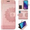 betterfon ZTE Blade V30 Vita - Custodia a portafoglio in pelle PU con scomparto per carte di credito, funzione leggio, compatibile con ZTE Blade V30 Vita, oro rosa