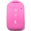 Lage [Portachiave] Guscio Cover Chiave in Silicone per Telecomando Auto Nissan 3 tasti Keyless-Entry (vedere compatibilità nelle foto) Micra Qashqai Juke X-Trail Note Navara Tiida Pathfinder (ROSA)