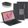 JZCZMCE Custodia con Tastiera per Lenovo Tab Plus (TB351FU) 11,5 Pollici 2024, Tastiera Retroilluminati Wireless Staccabile con Supporto per Matita, Sottile Cover Folio con Mouse Bluetooth