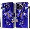 SIENIANLINE Cover per iPhone 14 Pro Max custodia portafoglio Farfalla | Chiusura magnetica, Scomparti carte, Funzione supporto, Pelle PU flip cover per iPhone 14 Pro Max