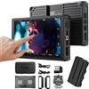 Portkeys LH5C 5,4 Monitor Fotocamera 4K HDMI con Batteria NP-F550, Camera Control Touch to Focus per FX2/FX3/FX30/A6700/A7S III/A7M IV, R5/6/7/8, GH6/BGH1/S5, 3D LUT Waveform Focus Peaking