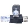 Diogeynu Adattatore Ethernet a USB A femmina a 8P8C RJ45 maschio adattatore Ethernet per rete ad alta velocità, 2 pezzi