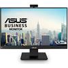 ASUS BE24EQK Monitor aziendale da 23,8 con IPS Full HD 1080P, cura degli occhi, DisplayPort HDMI, senza cornice, webcam da 2 MP regolabile integrata, matrice di microfoni, altoparlante stereo,